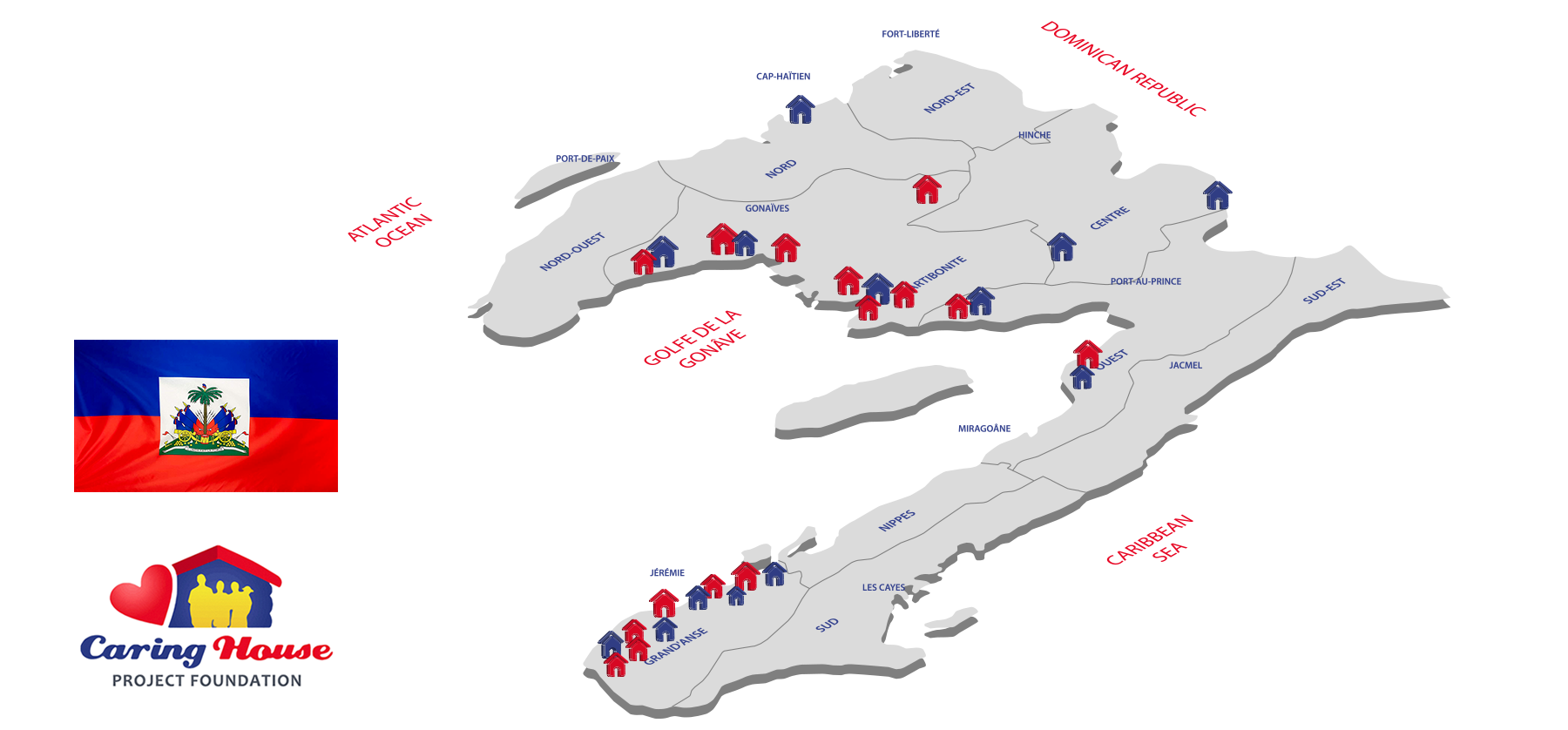 Haiti map with CHP houses